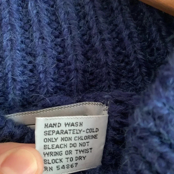 Forenza Authentic Sportswear Wool Blend Balloon Sleeve Sweater size Small Blue - Picture 8 of 8